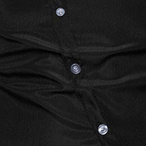 Maiyifu-GJ Мъжки Нерегулярная Риза с къс ръкав, Ретро Ризи с Окаймленным яка и копчета, Тънка Бизнес Вечерна Средновековна Риза
