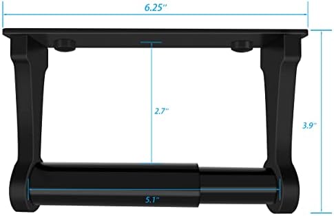 Държач за Тоалетна хартия за Баня D &Joy, Матиран Черен Стенен Държач на Ролка Тоалетна хартия с Подпружиненным Валяк, Алуминиев Самоклеящийся Държач за Тоалетна Хартия с 5-инчов TP-Държач за баня, Кухня