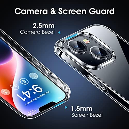 CASEKOO Crystal Clear за iPhone 14 Защитен Калъф Прозрачен устойчив на удари Калъфи За Телефони 6,1 инча 2022 Нова