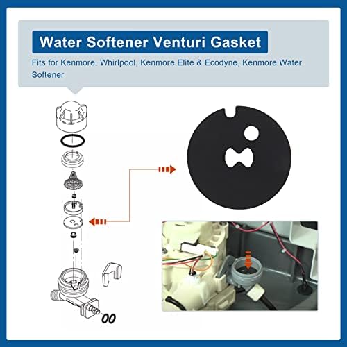 Полагане на тръбата на Вентури за умягчителя вода MEFONKOU 7204362 за Ken-more, Whirl-pool, Ken-more Elite & Eco-dyne, подмяна на части, за да се умягчителя вода Ken-more (3 в опаковка)