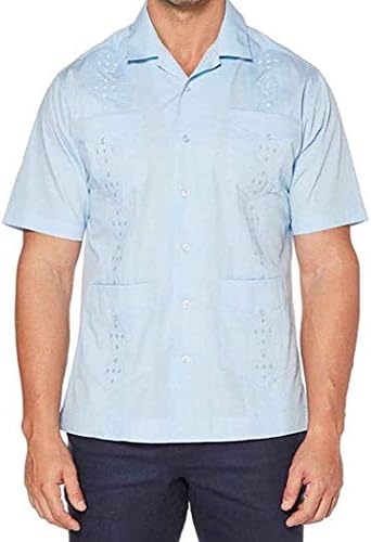 Мъжка риза Guayabera с къс ръкав и бродерии, копчета от Cubavera и яка-часова (Размер Small - 5X Big & Tall)