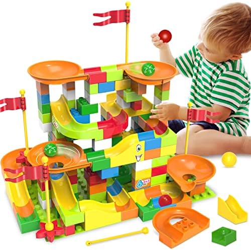 Играчка ПЛЕЙЪР Marble Run Строителни блокове, Едрозърнест Строителни блокове, Забавен дизайн, привличане на децата към играта с тях, Строителни играчки със собствените
