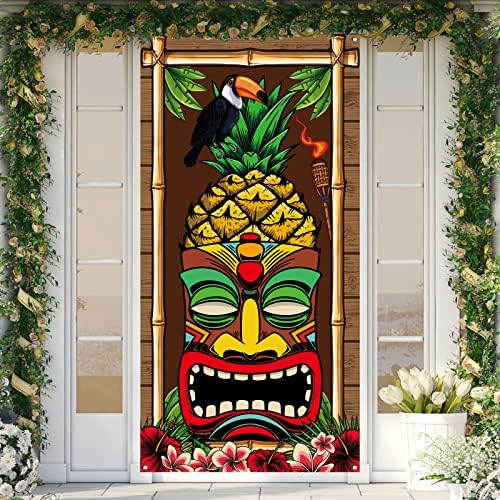 Rvsticty Luau Вечерни Украса Luau Вечерни Вратата на Кутията Тики Декор Годишният Тропически Плаж Алоха Фламинго Хавайски Вечерни Декорации и Аксесоари за Домашни партита