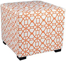 MJL Furniture разработва квадратен табуретка с дрямка в съвременния дизайн Noah и тапицерия от власинките на 4 копчета, 19 x 19 x 17, Годишен