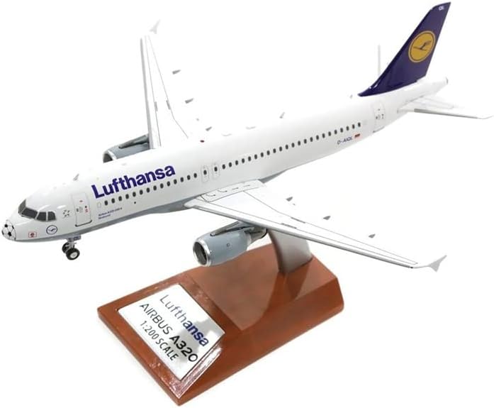 JFOX Lufthansa за Airbus A320-211 D-AIQL Футболен носа със стойка Лимитирана серия 1/200 ГЛАСОВЕ Самолет, Готов модел