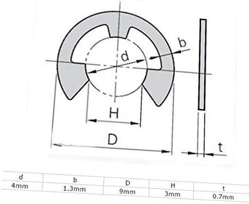 X-DREE 4 мм Вътрешен диаметър 304 Стопорные пръстени от неръждаема стомана E Клип Circlips 100 бр. (Аниллос за определяне на скоби acero неокисляемый E de 4 mm с вътрешен диаметър 304,