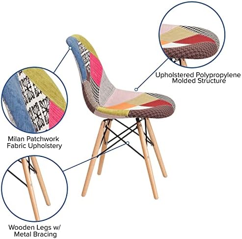 Стол от милански налита на бой тъкан серия Flash Furniture Elon с дървени крака
