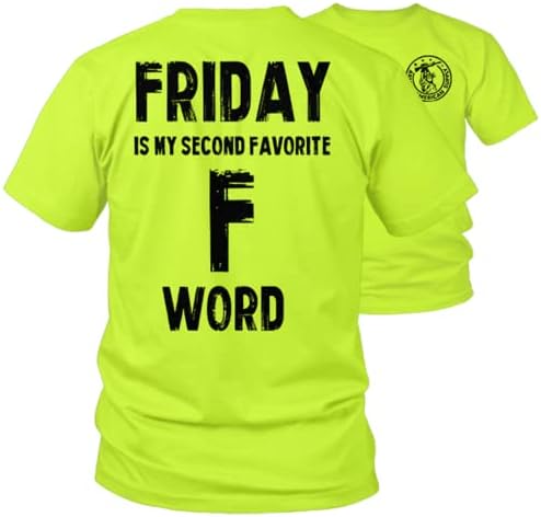 Петък - втората Ми Любима дума е Буквата F - Здравейте, Сигурност, Жълта Забавна Тениска За строителни работи