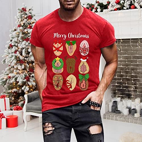 Мъжки Коледни тениски WOCACHI с къс ръкав, грозни Коледни Празнични костюми, Забавни спортни тениски с графичен дизайн, плътно прилепнали тениски