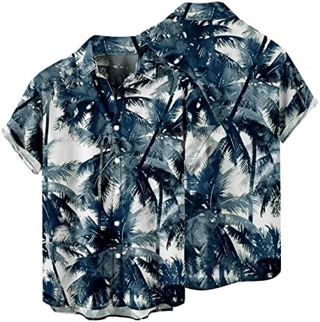 HDDK Мъжки Ежедневни Ризи с копчета, Летни Плажни Хавайски Ризи С Принтом Тропически дървен материал, Нормално Кацане, Върхове За Почивка Алоха