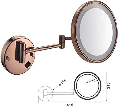 Тоалетен огледало, огледало за грим, Тоалетно огледало, огледало за бръснене, Хромированное /монтаж на стена/Едностранно / Складное / с 3-кратно увеличение / с led подс?