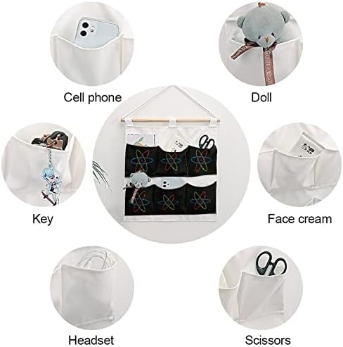 Научен Атом Стенен Шкаф Подвесная Чанта За Съхранение на 6 Джобове Бельо Памучен Над Вратата Органайзер за Чанти за Спални Баня