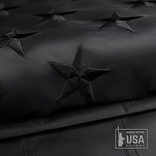 Изцяло Черен Американски Флаг 3x5 На Открито Произведено В САЩ Тежкотоварни Найлонови Знамена с Бродирани Звездите/ Нашитыми Ивици/ Здрави Месингови Люверсами