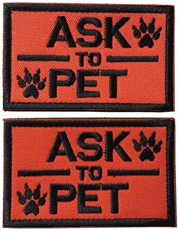 Комплект от 2 Служебни кучета/Попитайте път Вышитую Тактически Нашивку Икона за Кучета Пет Tactical K9 Колан Жилетка (Посъветвайте се с потупване на Orange)