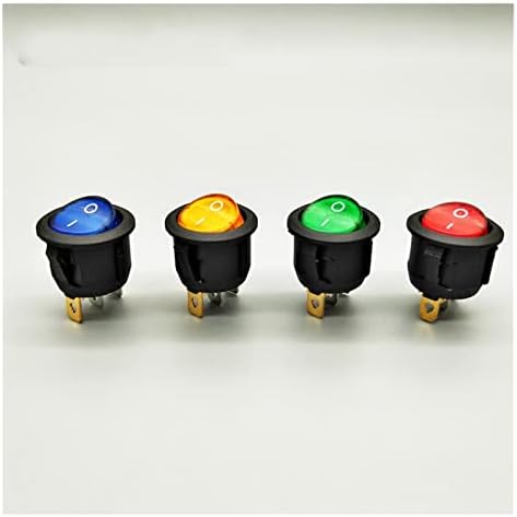 Кулисный преминете GOOFFY 1бр KCd1 20 мм 3-пинов превключвател на led 10A 12V захранване лампи Бутон за вдигане на автомобила за Включване/изключване на светлината Кръгла кулисный промяна Ключове (Цвят: водоустойчив