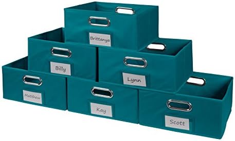 Нишевый набор от Cubo от 6 Сгъваеми Кутии за съхранение на тъкани Половин размер - Тюркоаз