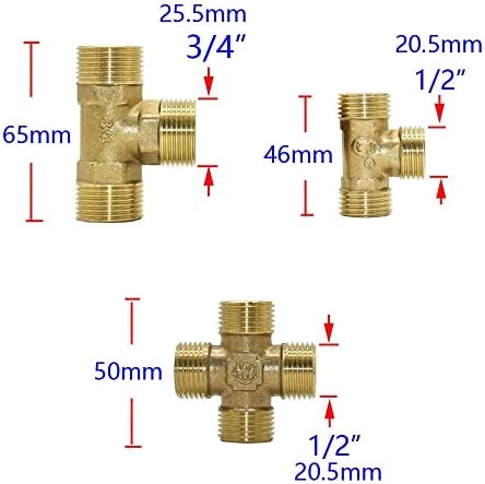 Месинг 1/4 1/2 3/4 1 инч Съединител с външна резба, Коляно, Чай, Напречен Разделител за вода, Ремонт, Медни Фитинги, Уменьшающий конектор, 1 бр. (Цвят: от 3I4 до 1I2)