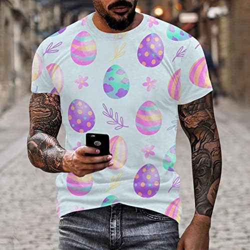 Забавен Великден Тениска за мъже, Сладка Тениска с Разноцветни Яйца честит Великден, Монтиране на Мъжки Ризи Поло Суха кацане
