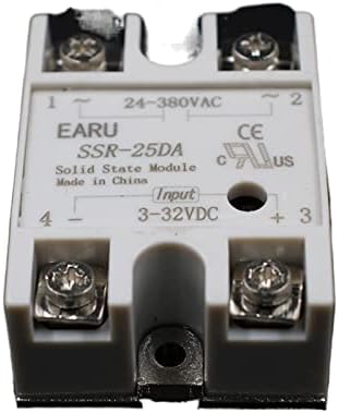 PIKIS 1 бр. SSR-25 DA SSR-25DA 25A SSR Превключващ вход 3-32 vdc, Изход 24-380 В променлив ток, за да PID-регулатор на температурата, Трансформатор на напрежение Moudle (Размер: Пластмасов капак)