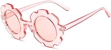 Кръгли Слънчеви Очила с Цветя Модел за Момичета, Прекрасни Очила във формата на Цвете, Защита от Uv 400, Улични Плажни Детски Подаръци за Момичета И Момчета