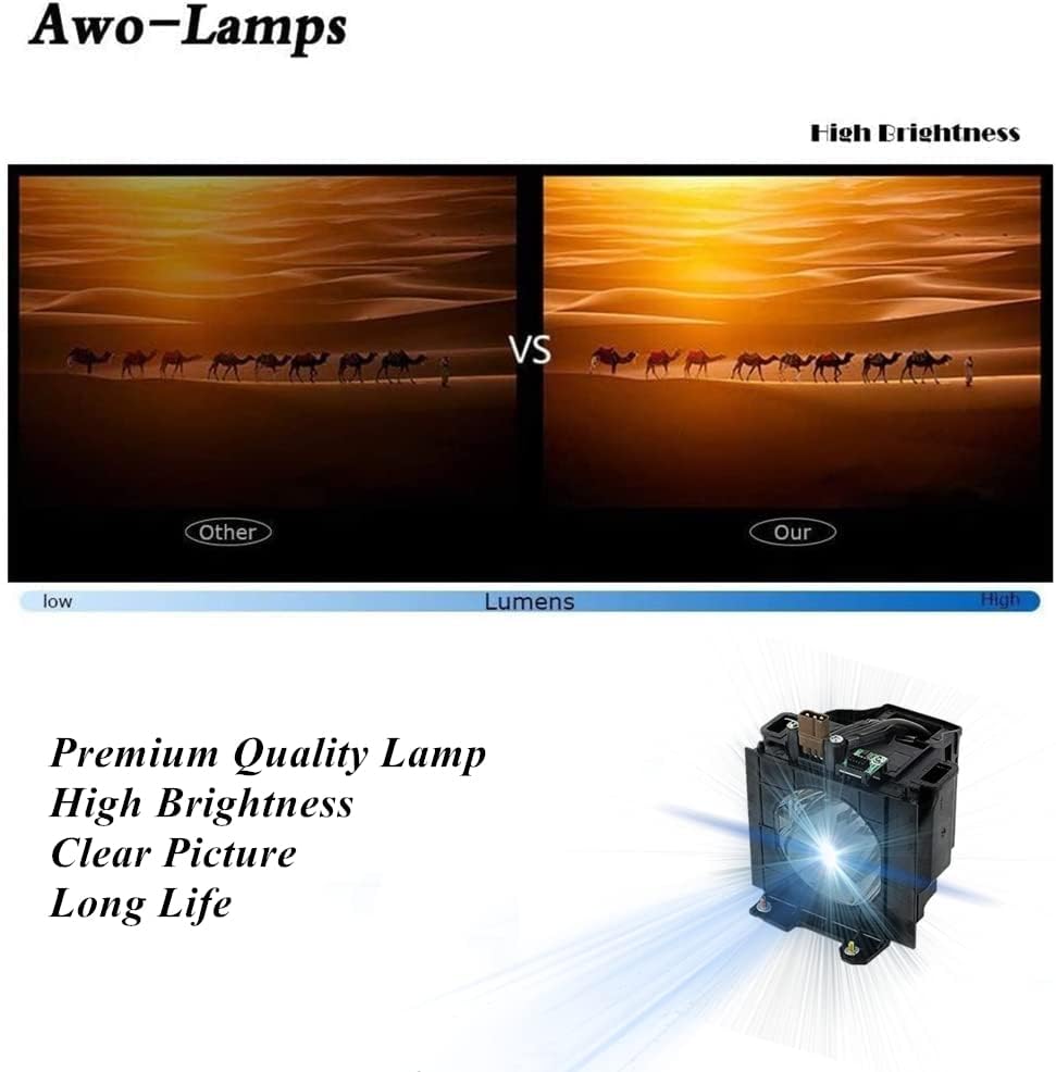 AWO ET-LAD40 / ET-LAD40W Замяна лампа премиум-клас с корпус за проектор на PANASONIC PT-D4000, PT-D4000U, PT-D4000UL, PT-D4000E, PT-D4000EL, PT-FD400