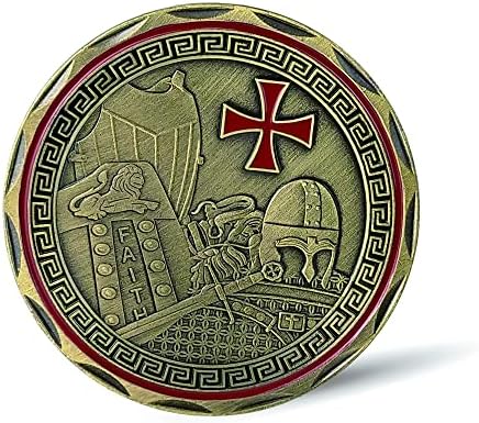 Монета Бронята на Бог Рицар-Тамплиер Червен Кръст Религиозен разговор Монета