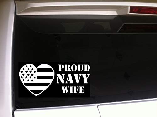 Дизайнерски Стикер Горд Флота Жена Сърцето Флаг 7 Винил Стикер Стикер На Колата Войски Гордост Поддръжка На Любовта Америка Войници На Съединените Американски Вое