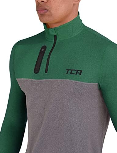 Мъжка тениска за бягане TCA Fusion Pro Quickdry с дълъг ръкав с цип Наполовина