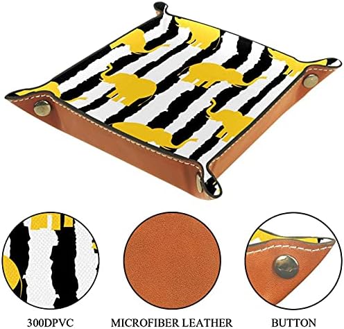 Тава За Тоалетна Масичка, Тава За Съхранение Тоалетна Бачка, Тава За Баня От Смола, Тава За Баня, Жълти Слонове В Черно-Бяла Ивица