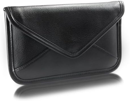 Калъф BoxWave, който е Съвместим с Sharp Aquos S3 (Case by BoxWave) - Луксозни Кожена чанта-месинджър, чанта-плик от изкуствена кожа за Sharp Aquos S3 - Черно jet black