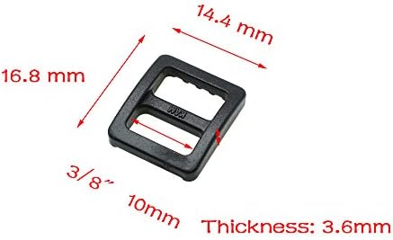 100шт 3/8 (10 мм) Пластмасови Трехгранные Изравняващи Катарами за Колани на раницата Черен Цвят