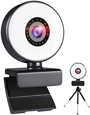 WDBBY Уеб камера Мини Уеб Камера за Компютър, Лаптоп с Микрофон Околовръстен осветление с Автофокус, Видео, Уеб Камера Излъчването на живо Уеб Камера (Размер: XX-Large)