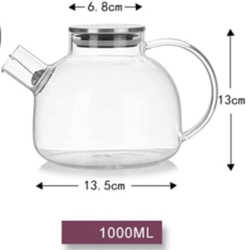 Чайник HaveFun Coffee Maker 1000 мл от устойчиви на топлина стъкло Чайник (-20 градуса; -130 Градушка.;) с Капак от Неръждаема Стомана Кана