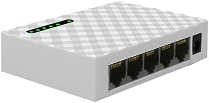 Конектори с 5-портов Gigabit комутатор 10/100/1000 Mbps LAN rj-45 Ethernet Hub Бързо превключване на компютъра в мрежа с адаптер на захранване EU/US - САЩ, дължина на кабела US 5 пристанища Бял цвят)
