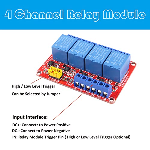 AEDIKO 2 елемента DC 5V Релеен Модул 4-Канален Релейная Такса Щит с Изолация Оптрона Подкрепа на Спусъка Високо/Ниско Ниво