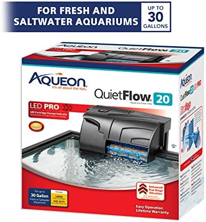 Aqueon QuietFlow 20 LED PRO Аквариумный Филтъра за доставка за аквариуми до 30 Литра