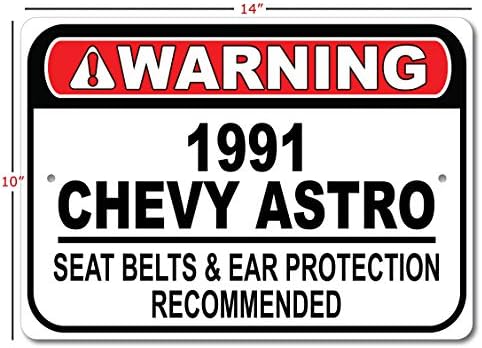 1991 91 Знак Препоръчва колан Chevy Astro за бърза езда, Метален Знак на Гаража, монтиран на стената Декор, Авто знак на GM - 10x14 инча
