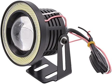 KATUR 2 елемента Высокомощный 3,5 Проектор Универсален RGB LED Противотуманный Фенер Бял COB Halo Angel Eye Пръстени DRL Светлини За Шофиране