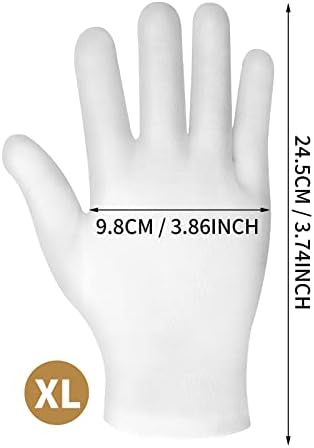 Sibba 3 Двойки Овлажнители Ръкавици Бели Памучни Ръкавици За през нощта Преди Лягане Лечение на Екзема Лосион За Сън Ръкавици за Спа-процедура За ръце, Възстановяване
