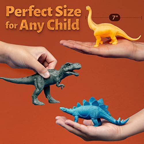 Играчки-динозаврите Li ' l-Gen за деца - Интерактивна Звукова книга на динозаврите с реалистичен рев и 12 големи играчки-динозаврите (7 инча) - набор от Интерактивни играчки-Динозавър за деца от 3 +, Играчка динозавър