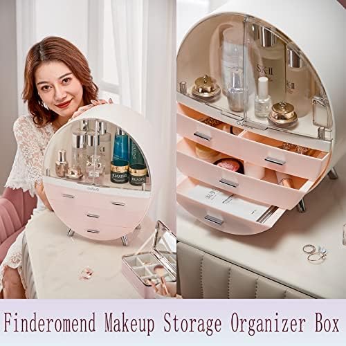 Finderomend Кутия-Органайзер за съхранение на козметика, Рафтове за съхранение на козметика, с чекмедже, Водоустойчив, Прахоустойчив, Елегантен шкаф-витрина за Плота в Б