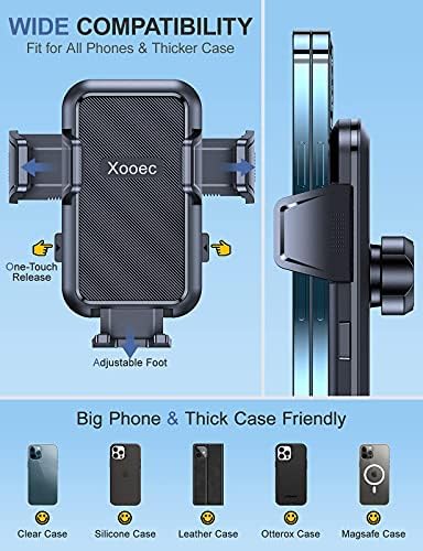 Xooec Кола за телефон [Здрава и супер засмукване] Планина за мобилен телефон на таблото на Колата отдушник на Предното Стъкло на Универсална поставка на 360 Hands Free за iPhone 13 12 11 Pro Max Samsung Galaxy Note