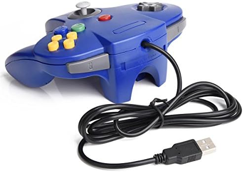 2 Комплекта USB контролер N64, кабелна геймпад за PC [3D Аналогов джойстик], който е Съвместим с персонални КОМПЮТРИ с Windows и iOS и MAC Linux Raspberry Pi Genesis Hgan Project 64 Retropie Емулатор OpenE