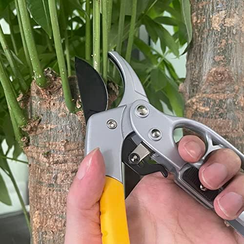 ZFYOUNG Жълти Професионални градински Ножици За подстригване с Храповиком Класически Ръчни Градински Ножици За Рязане на Клони Леки Ножици За Подстригване на Цъфтящи Растения