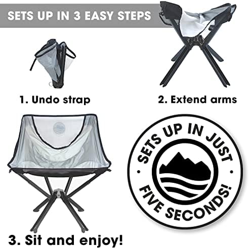 Преносимо столче ПОСТЪПВАЩ Camping Chairs - Малък Сгъваем портативен стол, който можете да използвате навсякъде на открито. Компактен сгъваем стол за възрастни, който се ?