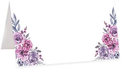 Andaz Press Лавандулови Акварелни Картички с цветя за десктоп палатки за маси за сватбени партита, Картички с имената на местата за сядане, с надпис за удобен дизайн сгъ?