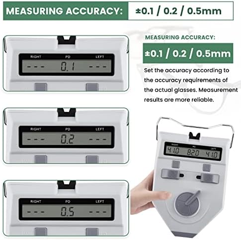 Цифров зрачкомер Huanyu 45-82 мм PD-измерване на разстояния между зеници 0,1-0,5 мм, С регулируеми точност с 30-3 мин Настройка за автоматично изключване Настройка на разстоян