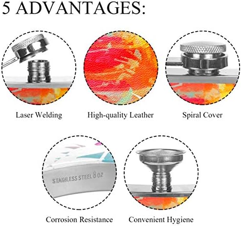 Фляжка за алкохол от неръждаема стомана Запечатани с фуния 7,7 унция в кожа джоба Страхотна идея за подарък Фляжка - Palm