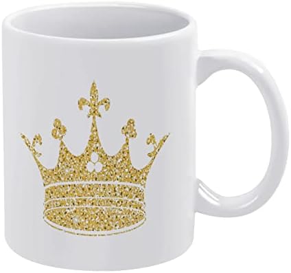 Златна Чаша с Принтом Корони, Чаша Кафе, Керамична Чаша за Чай, Забавен Подарък за Офис, Дом, Жени, Мъже, 11 Грама