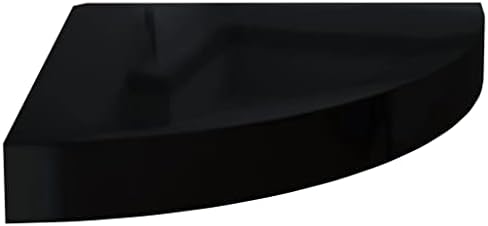 Плаващи ъглови рафтове Matalde 2 бр Лъскаво Черен МДФ 9,8x 9,8x 1.5